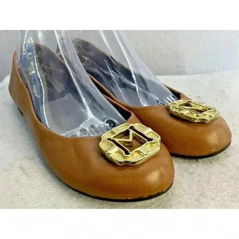 MONET Ballet Flats Italy Women's Size 8 Brown Leather upper Ballet Flats 19963-8